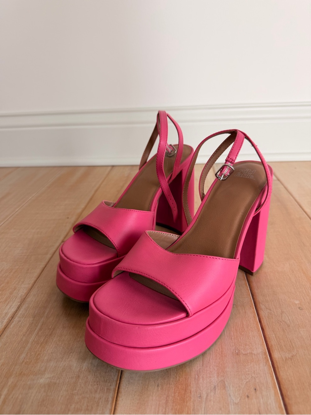 wild fable Hot Pink Platform Block Heel Sandals